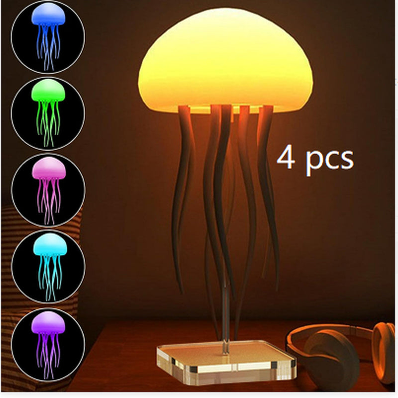Jellyfish Mood Lamp LED Jellyfish Night Light Portable Jellyfish Lamp Jellyfish Decorations Smart Table Lamp for Bedside Desk